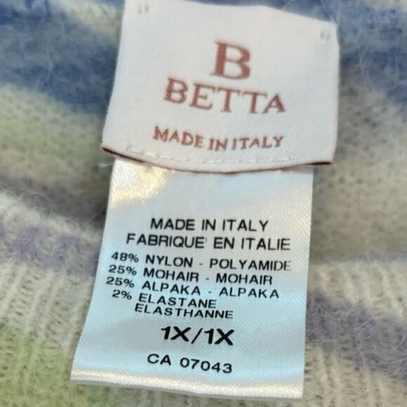 Betta patterned zebra style mohair/alpaca crew neck sweater size 1X - Picture 9 of 9